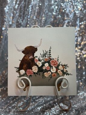 Super Cute Bull in a Bathtub Wall Art